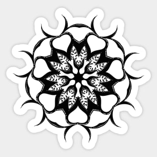 Gothic Mandala With Teeth And Monsters Sticker